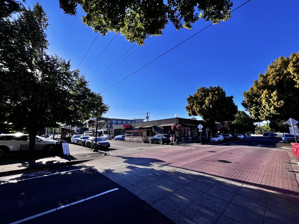 A view of Old Town from the corner of 1st and Watson